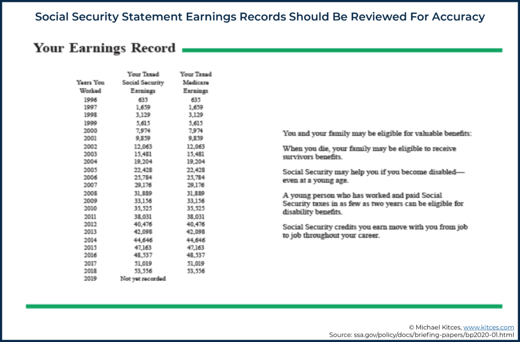 Sample of Page 3 of the Social Security statement