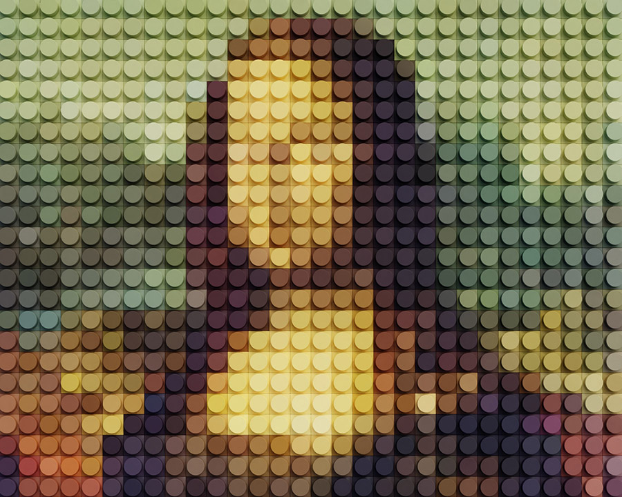 Mona Lisa made from Lego pegs