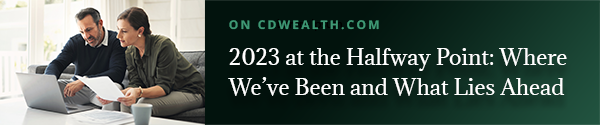 Promo for an article titled 2023 at the Halfway Point: Where We've Been and What Lies Ahead.