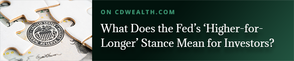 Promo for an article titled What Does the Fed’s ‘Higher-for-Longer’ Stance Mean for Investors?
