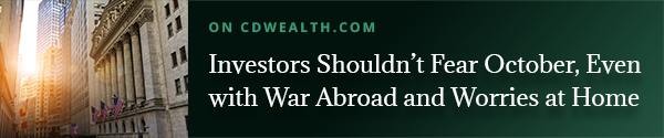 Promo for an article titled Investors Shouldn't Fear October, Even with War Abroad and Worries at Home