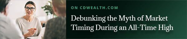 Promo for an article titled Debunking the Myth of Market Timing During an All-Time High.