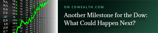 Promo for an article titled Another Milestone for the Dow: What Could Happen Next?