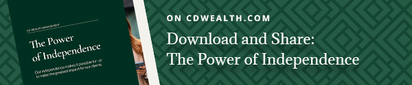 Promo for the PDF version of the white paper titled The Power of Independece.